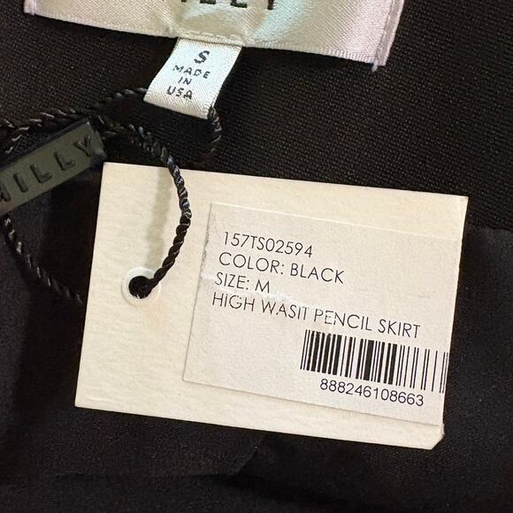 Milly NWT Women's Black High Waist Pencil Skirt Size S - Picture 5 of 7